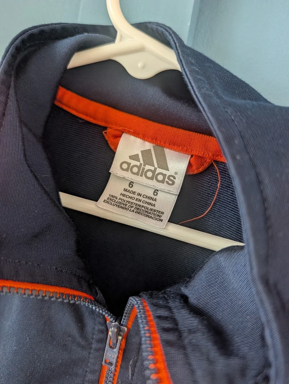 adidas Kids Navy & Orange Zip-Up Track Jacket